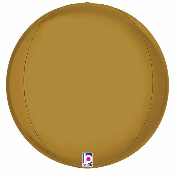Satin Gold Globe Foil Balloon, 15 Inch