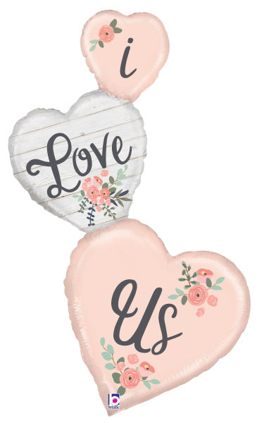Rustic I Love Us 50-Inch Foil Balloon