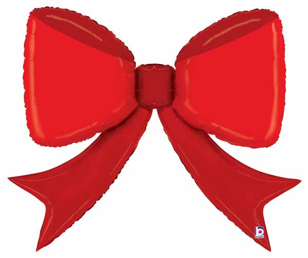 41-Inch Red Bow Shaped Foil Balloon