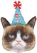 Grumpy Cat Party Face 36-Inch Holographic Foil Balloon