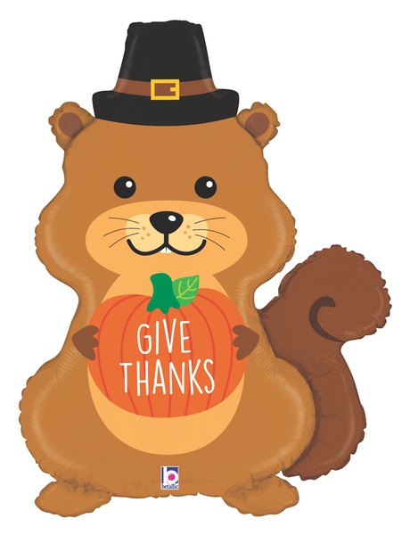 Pilgrim Squirrel 32-Inch Foil Balloon