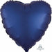 Navy 18" Heart Satin Luxe S18 Flat Sheet.