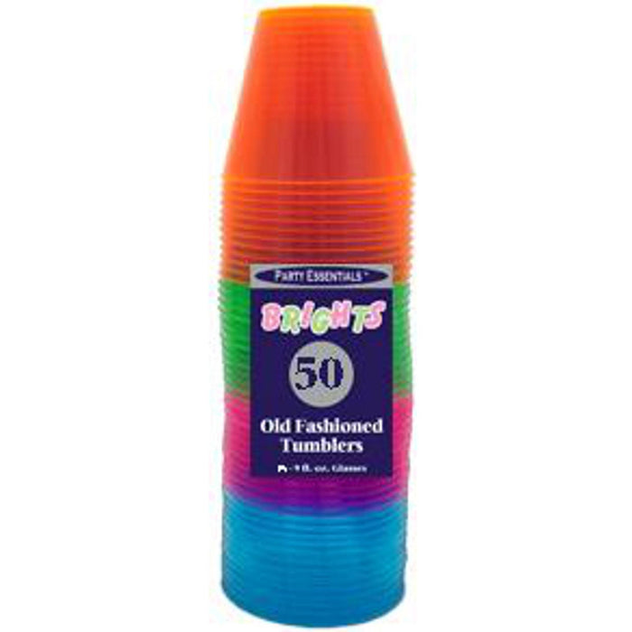 "Neon Tumbler Glass Set - 50 Pack (9 Oz)"