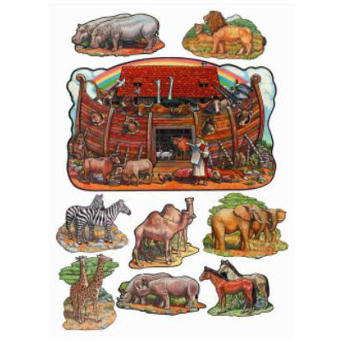 Noah'S Ark Set With 9 Assorted Animals.