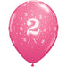 Number #2 Confetti 11" Trendy Balloons (50 Pack)