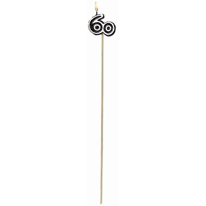 OH NO! 60th Birthday Cake Candles on a Stick (18/Pk)