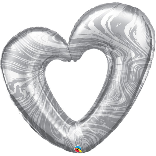 Open Marble Heart Silver 42" Shape Package.