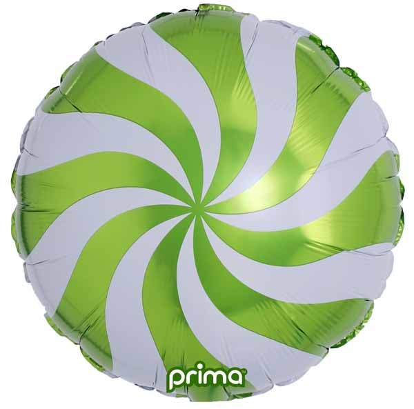 Prima 18-Inch Lime Candy Swirl Foil Balloon