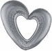 Prima Silver Open Heart Foil Balloon, 40 Inch
