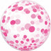 Prima Pink Confetti 20-Inch Sphere Balloon, 1 Pack