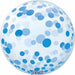 Prima Blue Confetti Sphere Balloon, 20 Inch