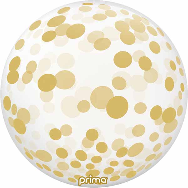 Prima Gold Confetti 20-Inch Sphere Balloon