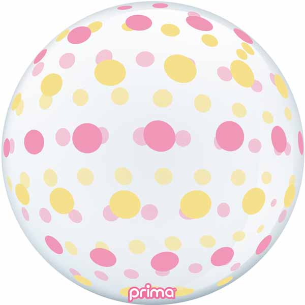 Prima Pink & Gold Dots 20-Inch Sphere Balloon