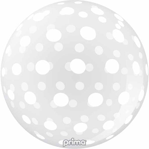 Prima White Dots 20" Sphere Balloon, 1 Pack