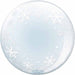Prima White Snowflakes Sphere Balloon, 20 Inch