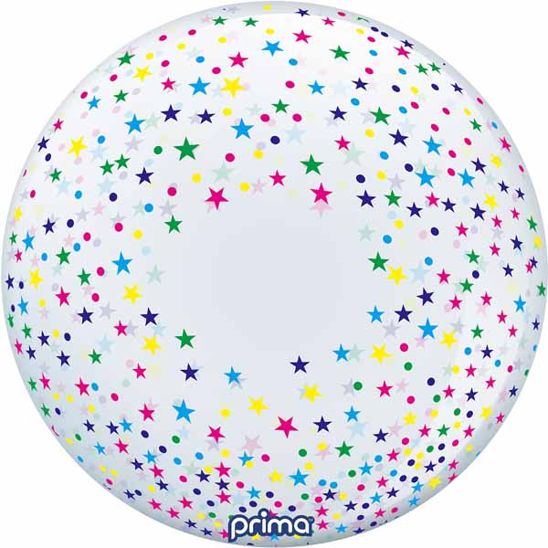 Prima Confetti Stars 20" Sphere Balloon