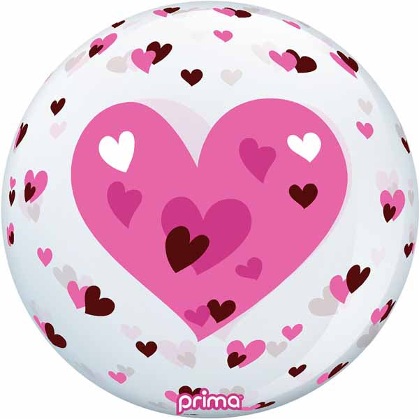 Prima Pink Hearts 20-Inch Sphere Balloon
