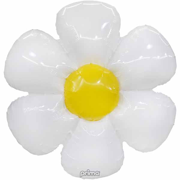 Prima White Daisy 24-Inch Air-Fill Foil Balloon