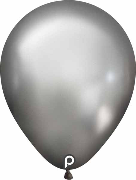 Prima Glam Silver 5" Round Latex Balloons, 100 Count