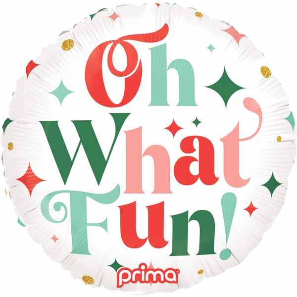 Oh What Fun Christmas Foil Balloon, 18 Inch