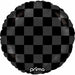 Prima Black Checker 18 Inch Round Foil Balloon