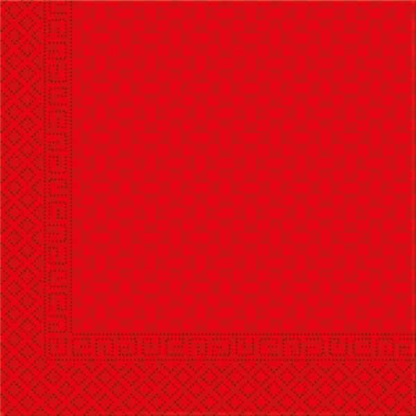 Red Squares 3-Ply Luncheon Napkins, 20 Count