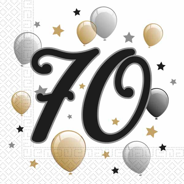 Milestone 70th Birthday 2-Ply Luncheon Napkins, 20 Count