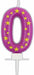 Stars Number 0 Birthday Candle