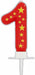 Stars Number 1 Birthday Candle