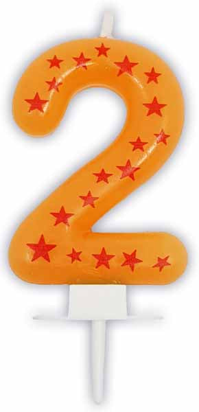 Stars Number 2 Birthday Candle