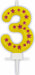 Stars Number 3 Birthday Candle