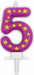 Stars Number 5 Birthday Candle