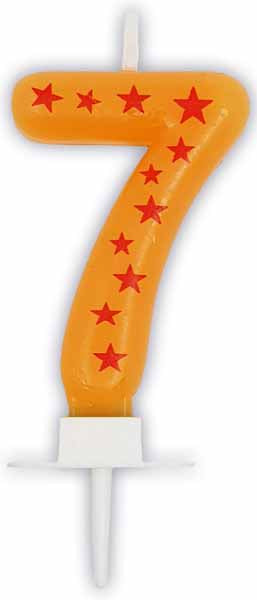 Stars Number 7 Birthday Candle