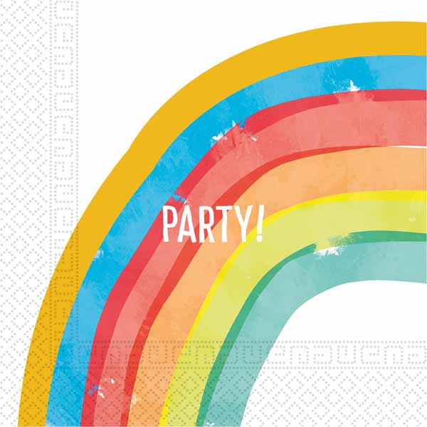 Rainbow Party 2-Ply Luncheon Napkins, 20 Count