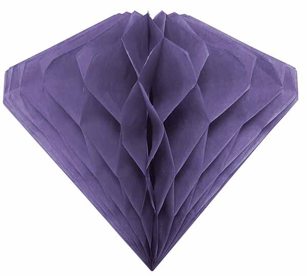 Purple Honeycomb Hanging Diamond Decoration, 7.8 Inches