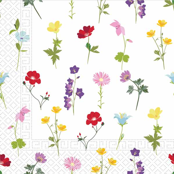 Flowers Field 3-Ply Luncheon Napkins, 20 Count