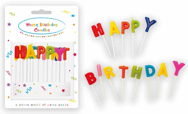 Happy Birthday Letter Candles on Toothpicks