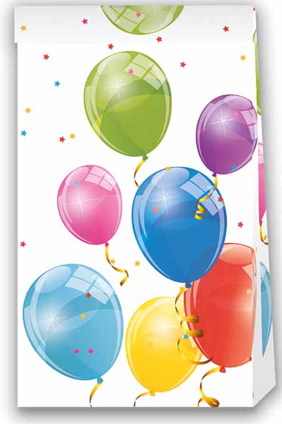 Sparkling Balloons Paper Party Bags, 4 Pack