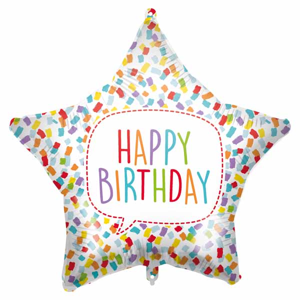 Happy Birthday Bright Stars 18-Inch Foil Balloon