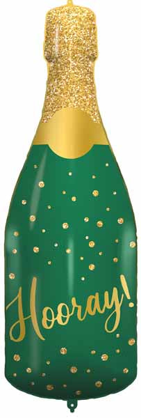 Hooray Wine Bottle Shaped Foil Balloon