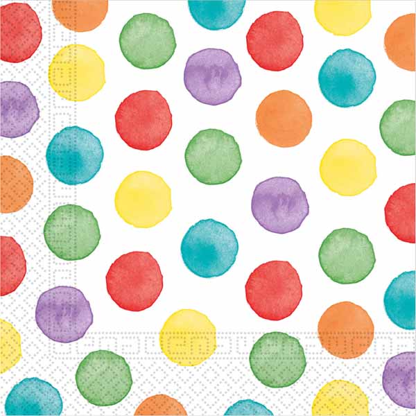 Multicolor Polka Dot 3-Ply Luncheon Napkins, 20 Count