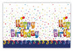 Multicolor Happy Birthday Plastic Tablecover, 47 x 70 Inches
