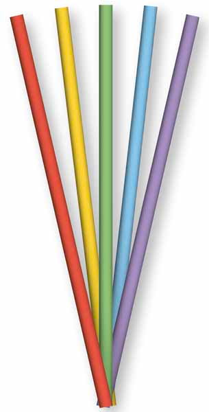 Assorted Colour Paper Drinking Straws, 50 Pack