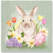 Bunny Flowers 3-Ply Easter Luncheon Napkins, 20 Pack