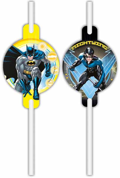 Batman Rogue Rage Paper Drinking Straws, 4 Count