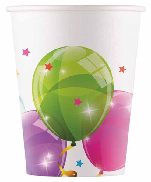 Sparkling Balloons 7 oz Paper Cups, 8 Pack