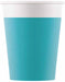 PAPER CUPS 7OZ 8/PK SOLID TURQUOISE