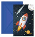 Rocket Space Party Invitations with Envelopes, 6-Pack