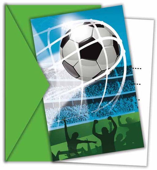 Soccer Fans Party Invitations with Envelopes, 6 Pack