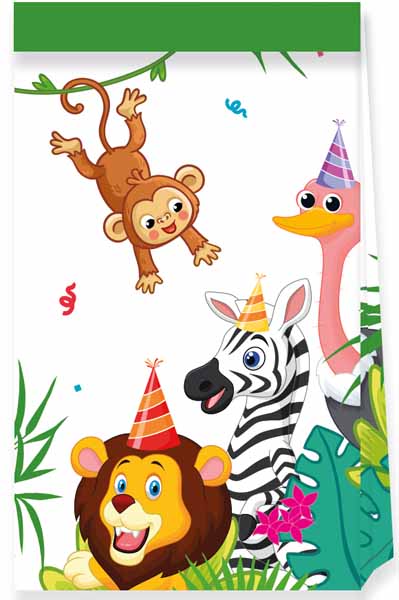 Jungle Balloons Paper Party Bags, 4 Pack